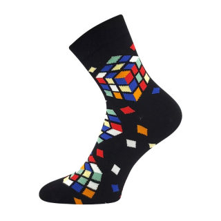 Voxx Devive Ponožky obrázkové černé kostka