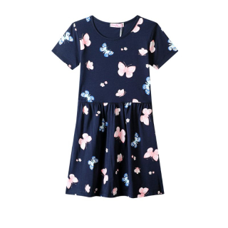 DÍVČÍ ŠATY tm.modré Kugo SS3585