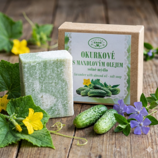 Solné přírodní mýdlo Okurkové s mandlovým olejem 100g