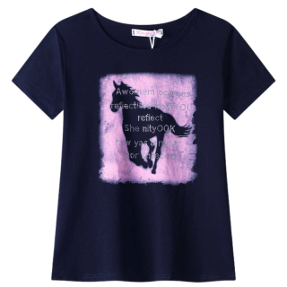 DÍVČÍ TRIČKO tm.modré Kugo BC2401