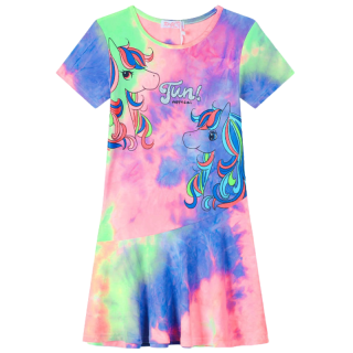 DÍVČÍ funkční ŠATY modrá/růžová Kugo MS7113