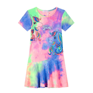 DÍVČÍ funkční ŠATY modrá/žlutá Kugo MS7113