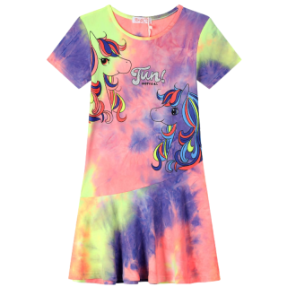 DÍVČÍ funkční ŠATY modrá/žlutá Kugo MS7113