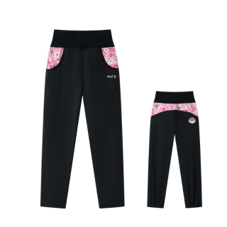 Dívčí softshellové kalhoty nezateplené černé zvířátka Wolf B2585