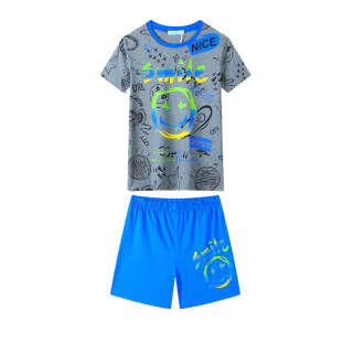 CHLAPECKÉ LETNÍ PYŽAMO šedá/modrá Kugo MP5885