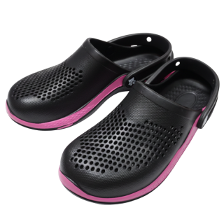 Dámské gumové nazouváky černá/růžová Listar 28015B