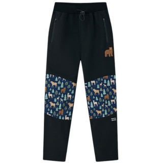 Chlapecké SOFTSHELLOVÉ KALHOTY ZATEPLENÉ černé Wolf B2595