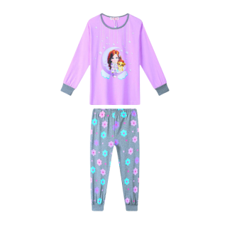 DÍVČÍ PYŽAMO fialová/šedá Kugo MP5899