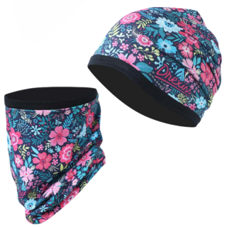 Dívčí čepice a nákrčník kytičky CF5622 Kugo