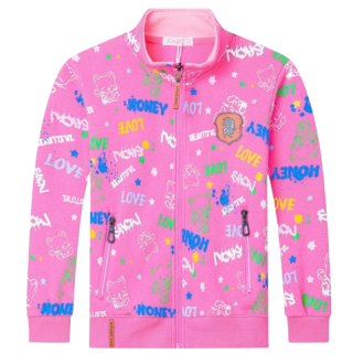 DÍVČÍ teplejší MIKINA růžová Kugo GM8661