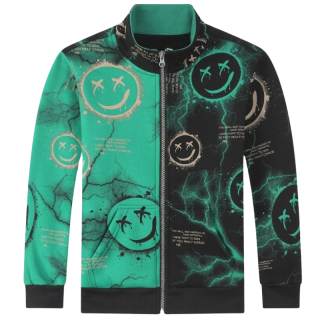 CHLAPECKÁ teplejší MIKINA zelená Kugo FM0367