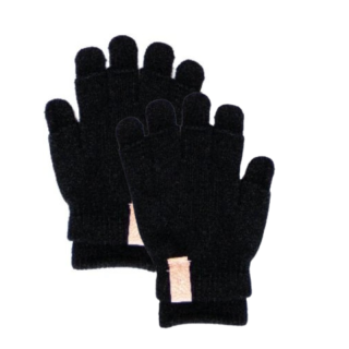 Dívčí pletené zateplené rukavice černé N034 Novia