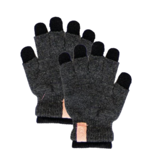 Dívčí pletené zateplené rukavice šedý melír N034 Novia