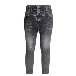 DÁMSKÉ bezešvé  LEGÍNY šedá/černá Greenice JMK007B