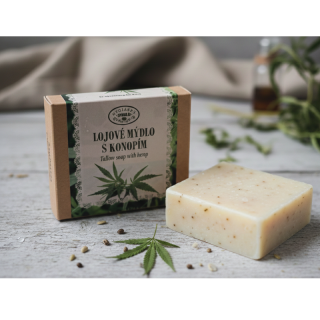 Přírodní mýdlo Lojové s konopím