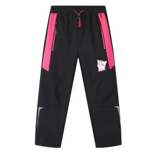 Dívčí softshellové kalhoty zateplené černé Kugo HK9785