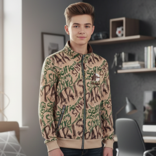 CHLAPECKÁ teplejší MIKINA béžová Kugo FM0366