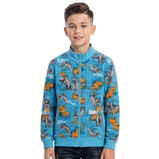 CHLAPECKÁ teplejší MIKINA modrá Kugo GM9778