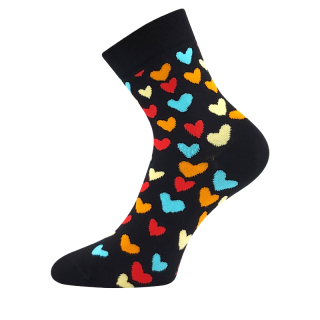 Voxx Devive Ponožky obrázkové černé srdce