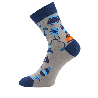 Voxx Devive Ponožky obrázkové šedé gym