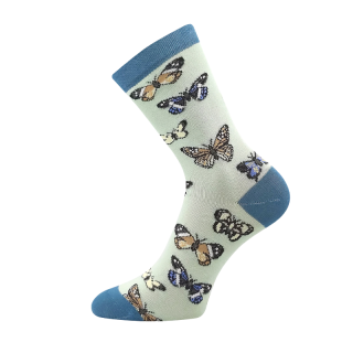 Dívčí ponožky sv.zelené motýlci Fuski Boma Voxx