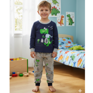 Chlapecké PYŽAMO tm.modrá/šedá Sezon P2706