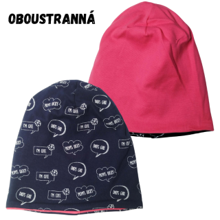 Dívčí podzimní/jarní čepice  tm.modrá