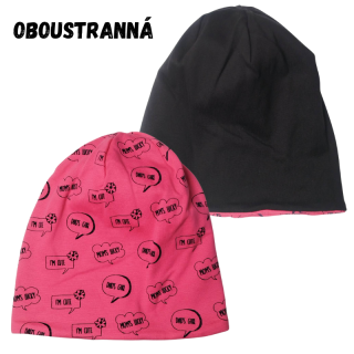 Dívčí podzimní/jarní čepice růžová