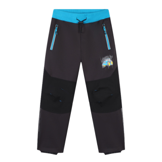 Chlapecké softshellové kalhoty nezateplené šedé Kugo HK5301