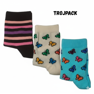 Klasické dívčí ponožky  trojpack 1-2 roky