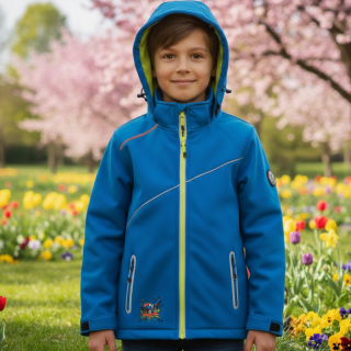 Chlapecká softshellová bunda nezateplená modrá Kugo HK5659