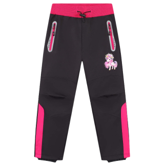 Dívčí softshellové kalhoty nezateplené černé Kugo HK5300