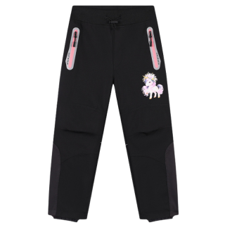 Dívčí softshellové kalhoty nezateplené černé Kugo HK5300