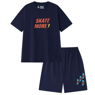 Chlapecké letní pyžamo tm.modré Wolf & Wolfie S2562B