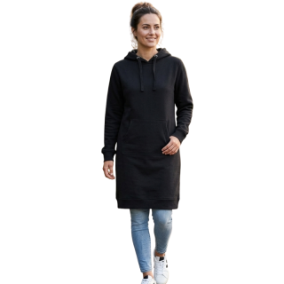 Dámská dlouhá klokanka s kapucí černá