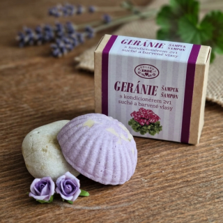 Přírodní šampuk Geránie s kondicionérem 20g