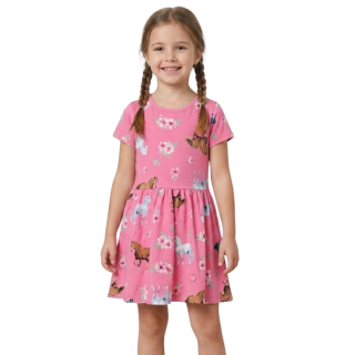 DÍVČÍ  ŠATY růžové Sezon FN-923