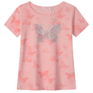 DÍVČÍ TRIČKO lososová Kugo BC2405A