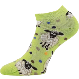 Dámské kotníčkové ponožky Lisa ovečky zelené