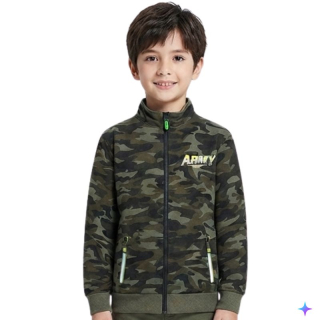 Chlapecká maskáčová mikina khaki Kugo JK9532