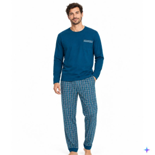 Pánské pyžamo petrolejové Wolf & Wolfie S2676C