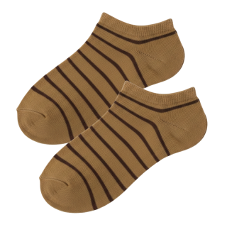 Chlapecké kotníčkové ponožky - hnědé s proužkem Design Socks