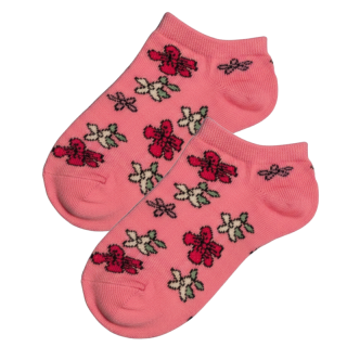 Dívčí kotníčkové ponožky Design Socks -růžová barva