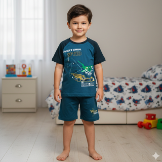 vel.98-Chlapecké letní pyžamo nebo komplet KUGO - barva petrolejová