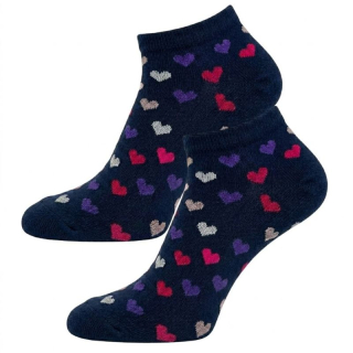vel.134-140-Dívčí kotníčkové ponožky - srdíčka - Design Socks