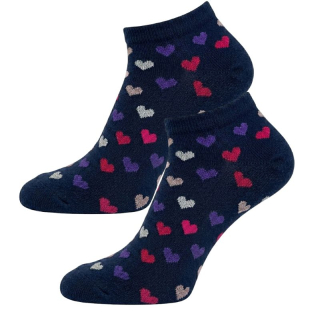 vel.134-140-Dívčí kotníčkové ponožky - srdíčka - Design Socks