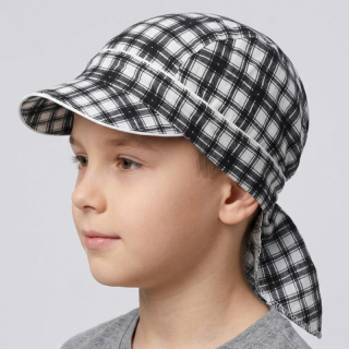 vel.52-Chlapecký letní pirát s kšiltem Rockino - bílo-černá barva