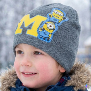 obvod 52-Chlapecká zimní čepice Minions - šedá barva