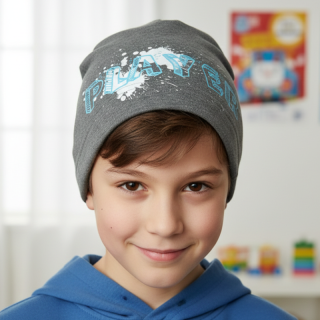 vel.52,54,56-Chlapecká podzimní/jarní čepice Rockino šedá barva