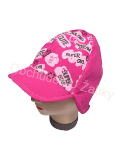 vel.54-Dívčí softshellová čepice s kšiltem Rockino - růžová barva